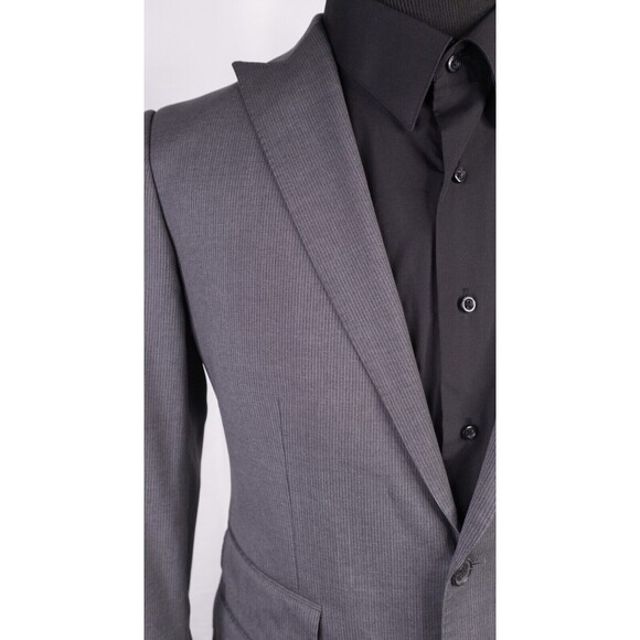 Banana Republic Blazer Mens 40R Italian fabric Gray Wool Two Button Striped - Picture 5 of 15